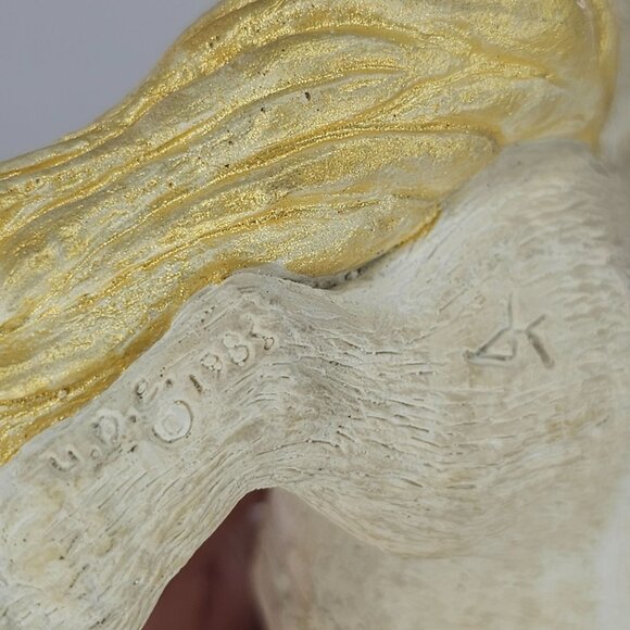 Vintage Stone Critters Pegasus Wings Blue Eyes Winged Horse - Picture 9 of 9